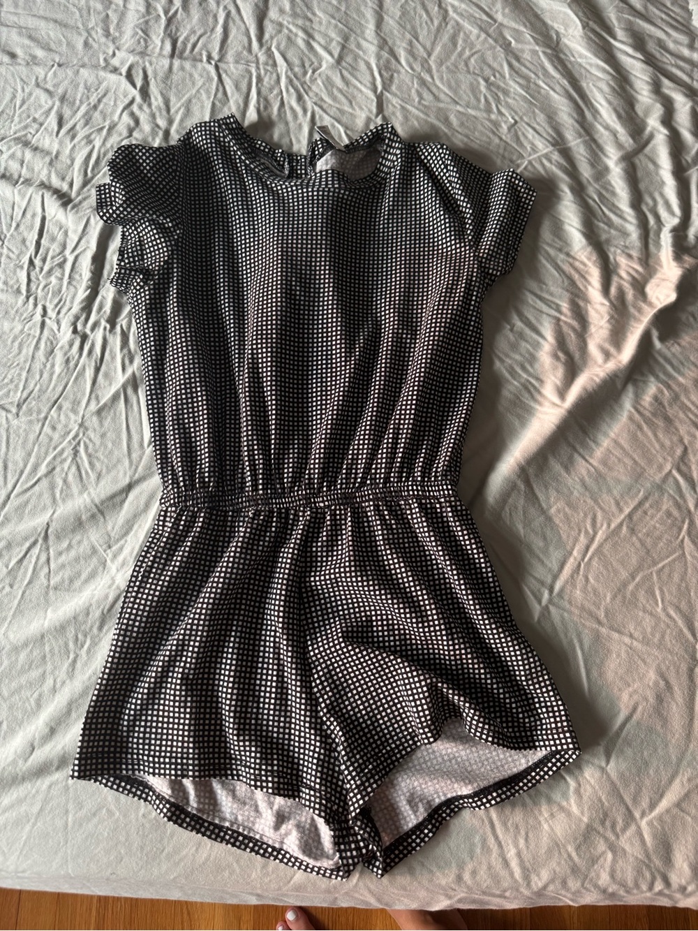 American Apparel Black & White Checker One-Piece Romper